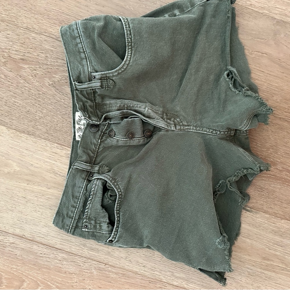 We The Free Olive Green Women Shorts